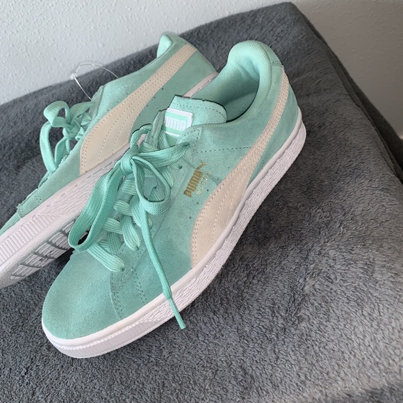 puma basket mint green